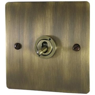Flat Antique Brass Toggle Grid Plate (1 Gang)